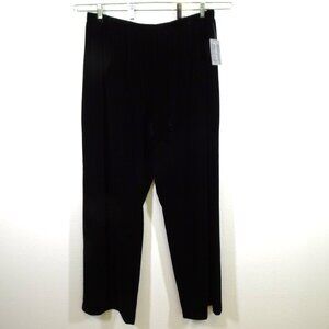 Alex Evenings Velvet Pants Women's Plus Size 3X Black Flat Front Party Cocktail